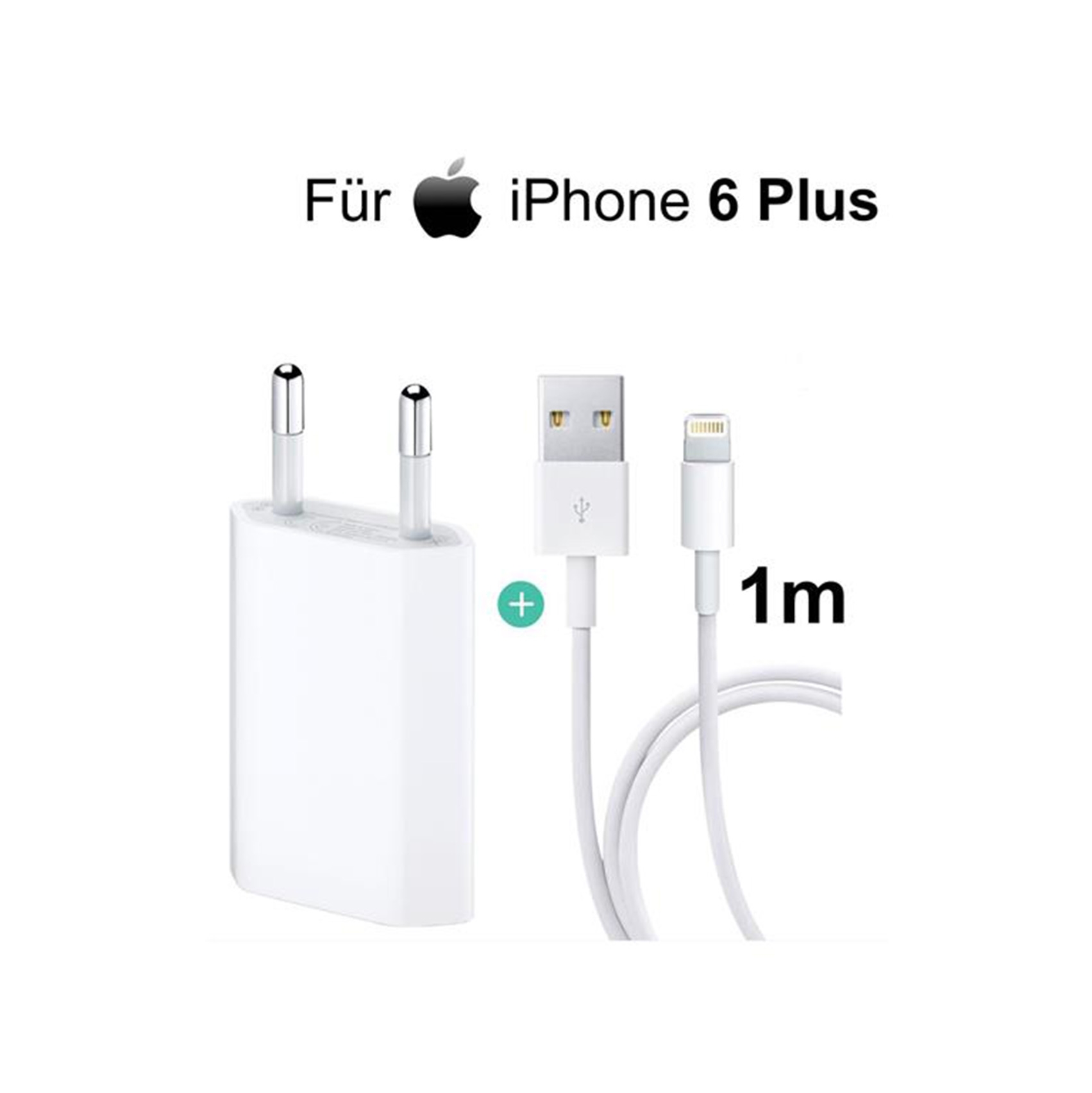 iPhone 6 Plus USB Ladegerät Netzteil 5W + Lightning Ladekabel 1m